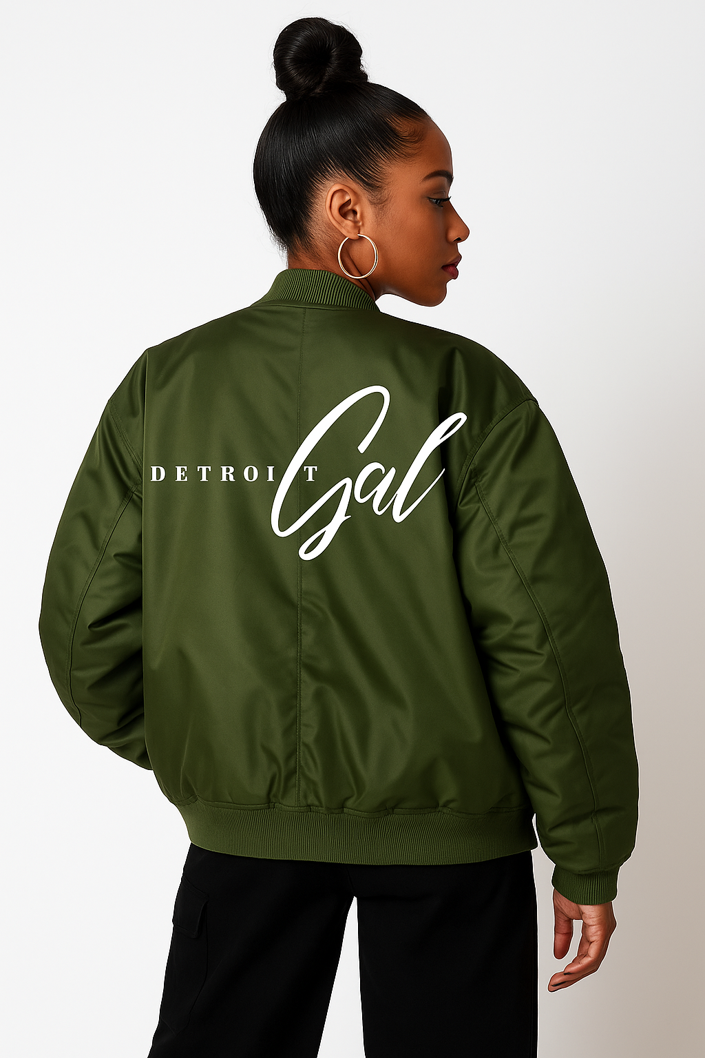 Detroit Gal Oversized Bomber Jacket