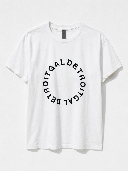 Detroit Gal Circle Logo Tee – White