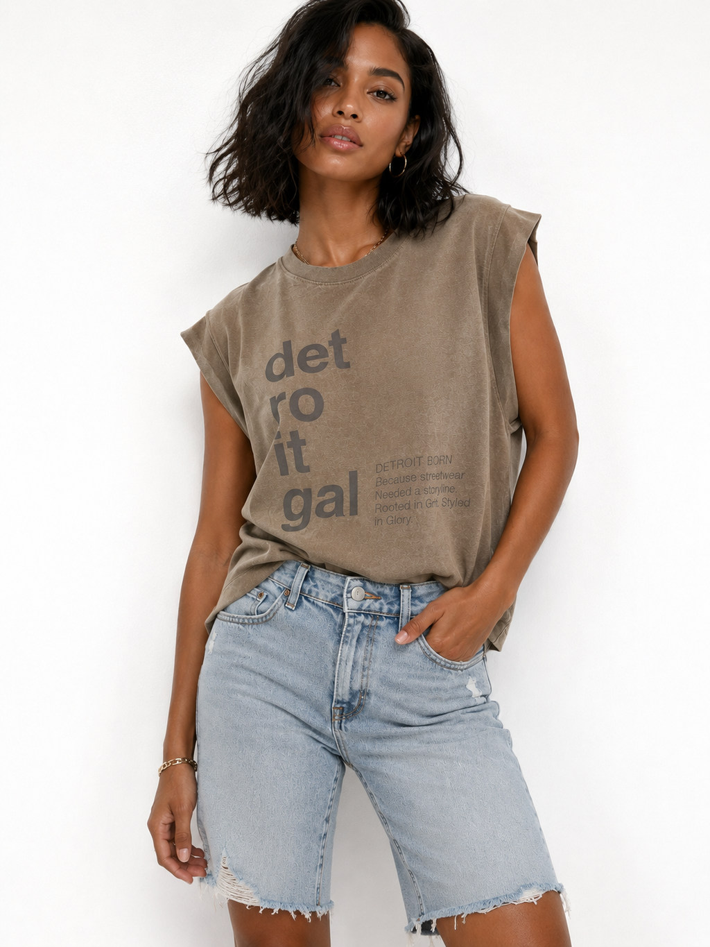 Detroit Gal "Detroit Born" Muscle Tee